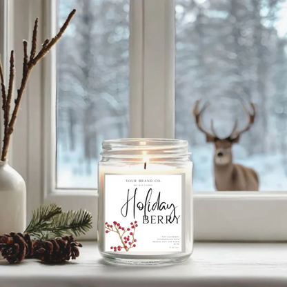 WS - Posh Christmas Candles - Black Lid (3 Sizes Available) !MOQ 12!