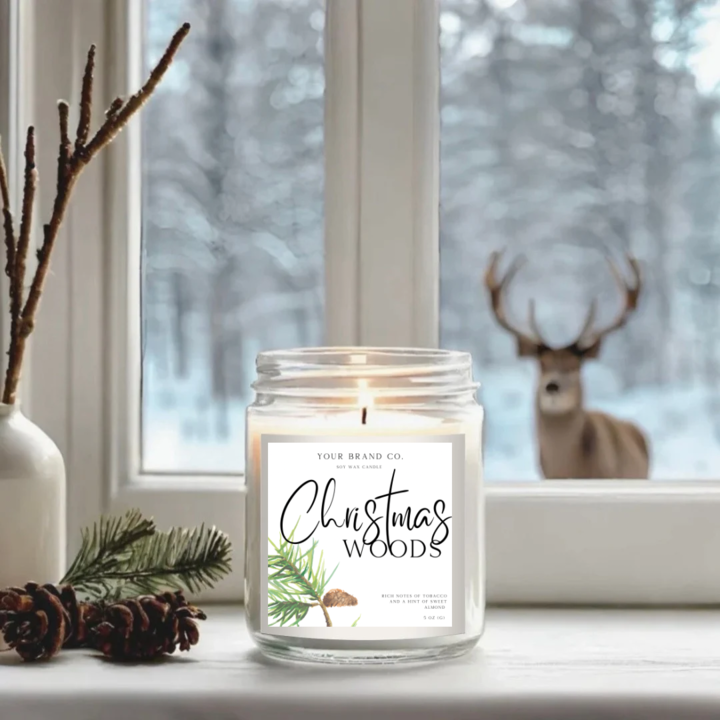 WS - Posh Christmas Candles - Black Lid (3 Sizes Available) !MOQ 12!