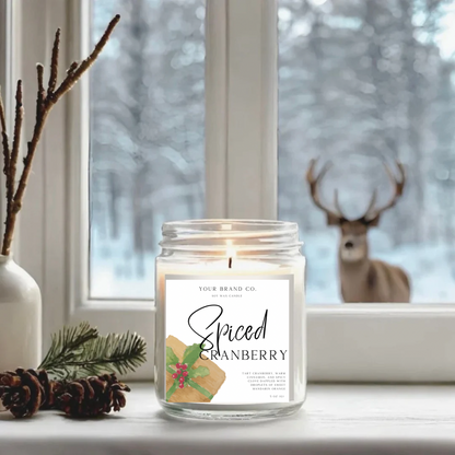 WS - Posh Christmas Candles - Black Lid (3 Sizes Available) !MOQ 12!