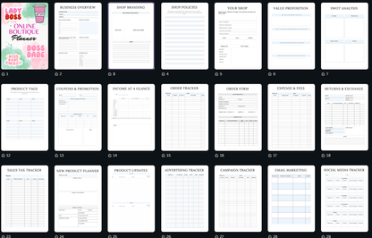 Boss Babe Online Boutique Planner Digital Download