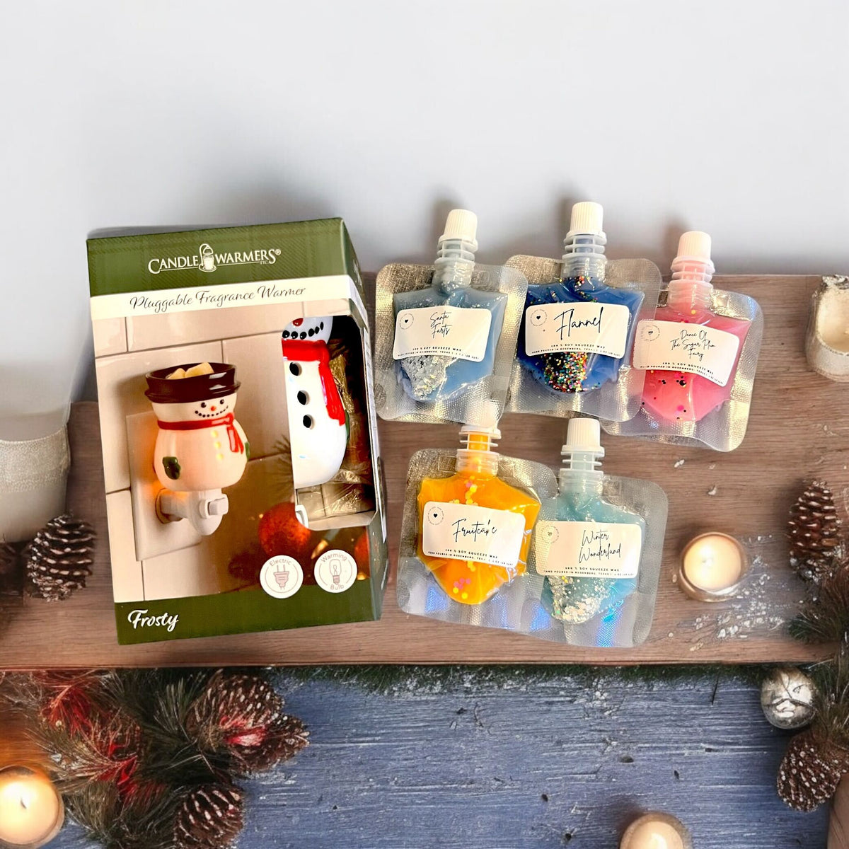 Christmas Snowman Gift Set - Wax Warmer + 5pc Squeeze Wax