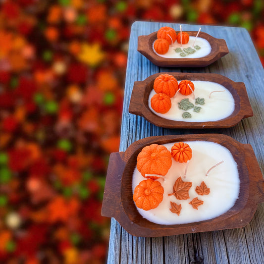 Dough Bowl Candle - Oval - Pumpkin Harvest