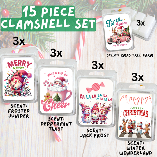 5 Piece Soy Wax Clamshell Set - Christmas