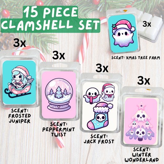 5 Piece Soy Wax Clamshell Set - Christmas